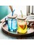Mavi Yuvarlak 501-600ML 600ML/400ML Kare Yuvarlak Kapaklı ve Saman Kupa Tek Renkli Sap Katmanlı Yüksek Borosilikat Cam Buzlu Kahve Süt Kabarcık Çay (Yurt Dışından) 4