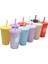 Lazer Gökkuşağı 480ML 16OZ 480MLÇIVILI Bardak Kahve Fincanı Yaz Soğuk Su Şişesi Çift Duvar Plastik Durian Elmas Pipetli Bardak Sevimli Su Şişesi (Yurt Dışından) 4