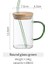 Yeşil-Yuvarlak 501-600ML 600ML/400ML Kare Yuvarlak Kapaklı ve Saman Kupa Tek Renkli Sap Katmanlı Yüksek Borosilikat Cam Buzlu Kahve Süt Kabarcık Çay (Yurt Dışından) 1