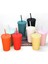 D 16OZ 16OZ Mat Tumbler Akrilik Plastik Pastel Pipetli Bardak Kapaklı Çift Duvar Yalıtım Su Bardağı Bekarlığa Veda Partisi Hediye (Yurt Dışından) 2