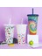 Love Cup (Siyah) 710ML 710ML Kapaklı Pipetli Bardaklar Soğuk Içildiğinde Yaratıcı Renk Değişikliği Su Şişesi Yeniden Kullanılabilir Plastik Bardak Taşınabilir Kahve Suyu Kupa (Yurt Dışından) 2