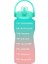 Yeşil-Pembe 2.0l Buildlife 2l 3.8l Tritan Galon Su Şişesi Flip-Flop Motivasyon Zaman Işaretli Bpa Içermez Büyük Kapasiteli Sızdırmaz Saman Yok (Yurt Dışından) 1