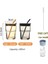 2 Adet 450ML 450ML Kahve Gözlük Kapaklı Bardak Saman Isıya Dayanıklı Deri Kapak Cam Kupa Su Bardağı Çay Şarap Drinkware Gözlük Tumbler (Yurt Dışından) 1