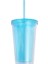 Mavi 450ML Sevimli Su Şişesi Kahve Suyu Süt-Çay Kawaii Plastik Soğuk Bardaklar Kapaklı Saman Taşınabilir Yeniden Kullanılabilir Içme Suyu Şişesi (Yurt Dışından) 1