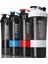 Mavi Taşınabilir Protein Tozu Çalkalayıcı Ev Spor ve Fitness Shake Kupası 3 Katmanlı 550 ml Hap Kutusu ile Kupa Masa Dekoratif Hediye Bardak (Yurt Dışından) 2