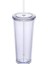 1 Adet 601-700ML 24OZ Kapaklı ve Pipetli Çift Duvarlı Plastik Bardak Büyük Kapasiteli Seyahat Bardak Şeffaf Yeniden Kullanılabilir Pipetli Bardaklar 1p,4 Adet/takım (Yurt Dışından) 1