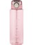Pembe Şeffaf 1 Litre Su Şişesi Zaman Ölçeği ile Fitness Açık Spor Su Pipetli Şişeler Buzlu Sızdırmaz Motivasyon Spor Bardak (Yurt Dışından) 1