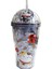 Kırmızı 450 ml Karikatür Saman Plastik Kapaklı Bardak Payet Çift Payet Fincan Taşınabilir Egzersiz Saman Bardak Yaratıcı Moda Taşınabilir Kedi Bebek Kupa (Yurt Dışından) 2