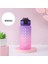 Mor Pembe 600ML 600ML Renkli Su Şişesi Motivasyon Içme Şişesi Spor Su Şişesi Zaman Işaretleyici ile Taşınabilir Yeniden Kullanılabilir Plastik Bardaklar (Yurt Dışından) 1