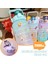 3pcs Set Pembe Resimde Görüldüğü Gibi Su Şişesi 2 Litre Büyük Kapasiteli Çıkartmalar Içme Şişesi Doğa Sporları Sızdırmaz Buzlu Bardak Zaman Işaretleyicili Drinkware (Yurt Dışından) 2
