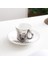 Gümüş Leopar 90ML Yaratıcı At Anamorfik Fincan Ayna Yansıma Fincan Sinek Kuşu Kupa Kahve Çay Seti Coaster ile 90ML-220ML Su Şişesi (Yurt Dışından) 1
