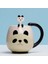 Kırmızı Panda 450ML El-Boyalı Kahve Fincanı Karikatür Güzel Panda Kurbağa Kedi Tilki Domuz Seramik Kupa Çiftler Çocuk Içme Çay Fincanı Çay Kaşığı Dahil (Yurt Dışından) 1