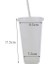 Şeffaf 601-700ML 601-700ML Siyah Beyaz Saman Kapaklı Bardak Renk Değişimi Kahve Fincanı Yeniden Kullanılabilir Bardak Plastik Tumbler Mat Kaplama Kahve Kupa Çift Fincan (Yurt Dışından) 1