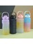 Siyah 300ML-900ML-2000ML 3 Adet Set Spor Su Şişesi Taşınabilir Degrade Renk Plastik Su Bardağı Büyük Kapasiteli Saman Bardak Açık Seyahat Spor Salonu Fitness Sürahiler (Yurt Dışından) 3