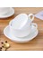 Şeffaf 201-300ML Avrupa Tarzı Latte Art Cappuccino Kahve Fincanı ve Tabağı Seti Seramik Saf Beyaz Süt Çay Bardağı Otel Evrensel Çay Bardağı (Yurt Dışından) 4