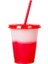 Kırmızı 473 ml Renk Değiştiren Soğuk Bardaklar Yeniden Kullanılabilir Plastik Bardak Kapaklı ve Samanlı Soğuk Bardak Saman Bardak Drinkware Mutfak Aletleri (Yurt Dışından) 1