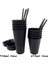 5 Adet 700ML-SIYAH 5 Adet 473ML/700ML Siyah Yeniden Kullanılabilir Plastik Su Şişesi Soğuk Kapaklı Bardak ve Saman Sihirli Tumbler Kişiselleştirilmiş Bardak Kahve Kupa (Yurt Dışından) 3