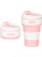 Pembe-Beyaz 350ML Kahve Kupaları Seyahat Katlanabilir Silikon Bardak Katlanır Su Bardakları Bpa Ücretsız Gıda Sınıfı Içme Gereçleri Kupa Çay Kahve Fincanları (Yurt Dışından) 2
