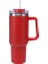 Kırmızı 40 Oz Tumbler Saplı ve Saman Kapaklı Paslanmaz Çelik Yalıtımlı Bardak Sıcak ve Soğuk Içecekler Için Seyahat Kupa (Yurt Dışından) 1