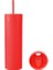 Kırmızı 450 ml Kahve Kupaları Saman Bardak Renkli Plastik Tumbler Büyük Kapasiteli Çift Katmanlı Meyve Suyu Içecekleri Su Saman Bardak (Yurt Dışından) 1