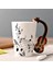 Keman 01 250 ml Yenilik Müzik Notu Fincan Seramik Gitar Kahve Kupalar Kişilik Çay/süt/meyve Suyu/limonlu Su Şişesi Noel Doğum Günü Hediyesi (Yurt Dışından) 1