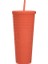 Turuncu Kırmızı 710ML Ater Şişe 710ML Yaz Caneca Su Bardağı Plastik Kapaklı ve Pipetli Boba Diamond Kahve Kupa Su Şişesi Bardakları Bubble Tea Makaro (Yurt Dışından) 1