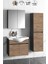 Yıldız 55+35 cm Antrasit Gri Mat-Atlantik Çam Mdf Seramik Lavabolu Asma Banyo Dolabı Takımı 1