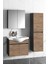 Yıldız 55+35 cm Antrasit Gri Mat-Atlantik Çam Mdf Seramik Lavabolu Asma Banyo Dolabı Takımı 2