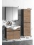 Yıldız 55+35 cm Antrasit Gri Mat-Atlantik Çam Mdf Seramik Lavabolu Asma Banyo Dolabı Takımı 5