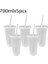 5 Adet 700ML-ŞEFFAF 5 Adet 473ML/700ML Siyah Yeniden Kullanılabilir Plastik Su Şişesi Soğuk Kapaklı Bardak ve Saman Sihirli Tumbler Kişiselleştirilmiş Tumbler Kahve Kupa (Yurt Dışından) 1