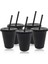 5 Adet 700ML-ŞEFFAF 5 Adet 473ML/700ML Siyah Yeniden Kullanılabilir Plastik Su Şişesi Soğuk Kapaklı Bardak ve Saman Sihirli Tumbler Kişiselleştirilmiş Tumbler Kahve Kupa (Yurt Dışından) 5