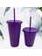 Açık Purples Bpa Içermeyen Saman Bardak Su Şişeleri Kız Için Yeniden Kullanılabilir Plastik Bardak Kapaklı Kahve Fincanı Drinkware Noel Hediyesi (Yurt Dışından) 4
