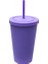 Koyu Mor-Kapak B 401-500ML Mat Kaplama Çift Cidarlı 470ML 473ML 480ML 500ML 16OZ Pastel Renkli Plastik Bardak Plastik Bardak Pipetli ve Kapaklı Soğuk Bardak (Yurt Dışından) 1