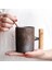 Stil-2 B Japon Tarzı Vintage Seramik Kahve Kupa Bardak Pas Sır Çay Süt Ahşap Saplı Bira Kupa Su Bardağı Ev Ofis Drinkware (Yurt Dışından) 2