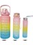 D 3 Adet Takım Elbise 2000ML 2 Litre Su Şişesi Motivasyon Içme Şişesi Zaman Işaretleyici Çıkartmaları ile Spor Su Şişesi Taşınabilir Yeniden Kullanılabilir Plastik Bardaklar (Yurt Dışından) 2