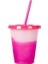 Pembe 473 ml Renk Değiştiren Soğuk Bardaklar Yeniden Kullanılabilir Plastik Bardak Kapaklı ve Saman Soğuk Bardak Saman Bardak Drinkware Mutfak Aletleri (Yurt Dışından) 1