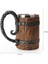 D Bir Boyut 500/600 ml Viking Ahşap Tarzı Bira Kupa Noel Hediyesi Simülasyon Ahşap Varil Bira Bardağı Çift Duvar Içme Kupa Metal Yalıtımlı (Yurt Dışından) 2