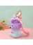 Gradyan Mor Mavi 1000 ml Çocuklar Için 1 Litre Su Şişesi Pipetli Bardak Kupa Bardak Ayı Kawaii Yaz Açık Spor Plastik Kız Okul Sevimli Içme Bardağı (Yurt Dışından) 1