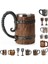 008 Viking Ahşap Tarzı Bira Kupası Simülasyon Ahşap Varil Bira Bardağı Çift Duvar Içme Kupa Metal Yalıtımlı 1 Adet Bar Içme Кружка (Yurt Dışından) 3