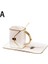 301-400 ml Kahve Kupa Seti Kahve Fincanları Çanta Şeklinde Süt Çay Su Bardağı Dayanıklı Benzersiz Seramik Drinkware Setleri Tabağı Kaşık (Yurt Dışından) 2
