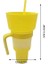 Sarı Çok Fonksiyonlu Renk Değiştiren Stadyum Bardak Sızdırmaz Seyahat Snack Combo Bardak Yetişkinler Için Ev Mutfak Aperatif Pipetli Bardak (Yurt Dışından) 1