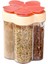 Orange-5 In 1 5 In 1 Baharat Kutusu Kapaklı Şeffaf Tuz Biber Baharat Kavanoz Kombinasyonu Baharat Dispenseri Saklama Kabı Mutfak Alet (Yurt Dışından) 1