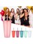 Açık Yeşil 700ML 400/700ML Yeniden Kullanılabilir Flaş Tozu Bardak Kapaklı Mat Kaplama Saman Bardak Diy Plastik Soğuk Su Şişesi Kahve Kupa Açık Parti (Yurt Dışından) 3