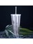 Şeffaf 450 ml Süt Tumbler Saman Bardak Içecekler Kapaklı Bardak Çift Katmanlı Plastik Smoothie Soğuk Içecek Seyahat Kupa Yeniden Kullanılabilir Meyve Bardağı Su Şişesi (Yurt Dışından) 4