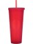 Buzlu Kırmızı 701-800ML Çift Duvar Dıy 700ML 710ML 24OZ Katı Pastel Renkli Plastik Durian Tumbler Durian Pipetli Bardak ve Kapaklı Logo Yok (Yurt Dışından) 1
