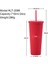 Buzlu Kırmızı 701-800ML Çift Duvar Dıy 700ML 710ML 24OZ Katı Pastel Renkli Plastik Durian Tumbler Durian Pipetli Bardak ve Kapaklı Logo Yok (Yurt Dışından) 5