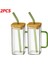 Set B 400ML 400ML Kare Kapaklı ve Pipetli Kupa Tek Renkli Saplı Katmanlı Içecek Bardağı Bardak Soda Buzlu Kahve Süt Kabarcık Çay Su (Yurt Dışından) 1