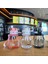 Pembe 400ML Su Şişesi Mini Plastik Yeniden Kullanılabilir Içme Suyu Bardağı Damla Dayanıklı Sızdırmaz Taşınabilir Flip Top Spor Su Şişeleri Halat ile (Yurt Dışından) 2