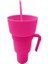 Pembe Snack Bardak 2 In 1 Çok Fonksiyonlu Renk Değiştiren Stadyum Tumbler Snack Içecek Pipetli Bardak Filmler Ev Kullanımı Için (Yurt Dışından) 1