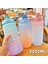 Çıkartmalar ile 01 2000ML 2l Samanlı Su Şişesi Zaman Işaretleyici Plastik Su Bardağı Büyük Kapasiteli Buzlu Açık Spor Şişeleri Botella De Agua 2 Litre (Yurt Dışından) 2
